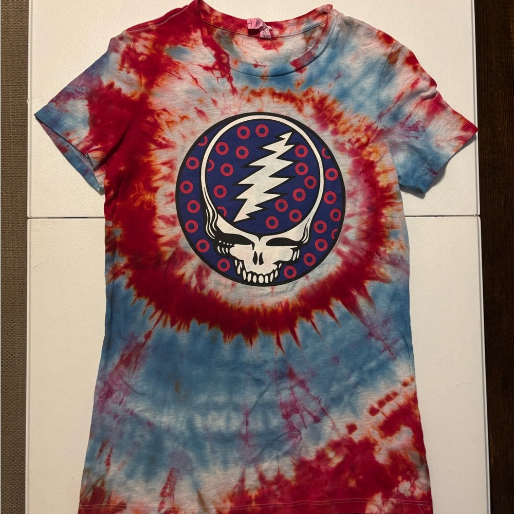 Grateful Dead x Phish Red and Blue Short Sleeve Tees